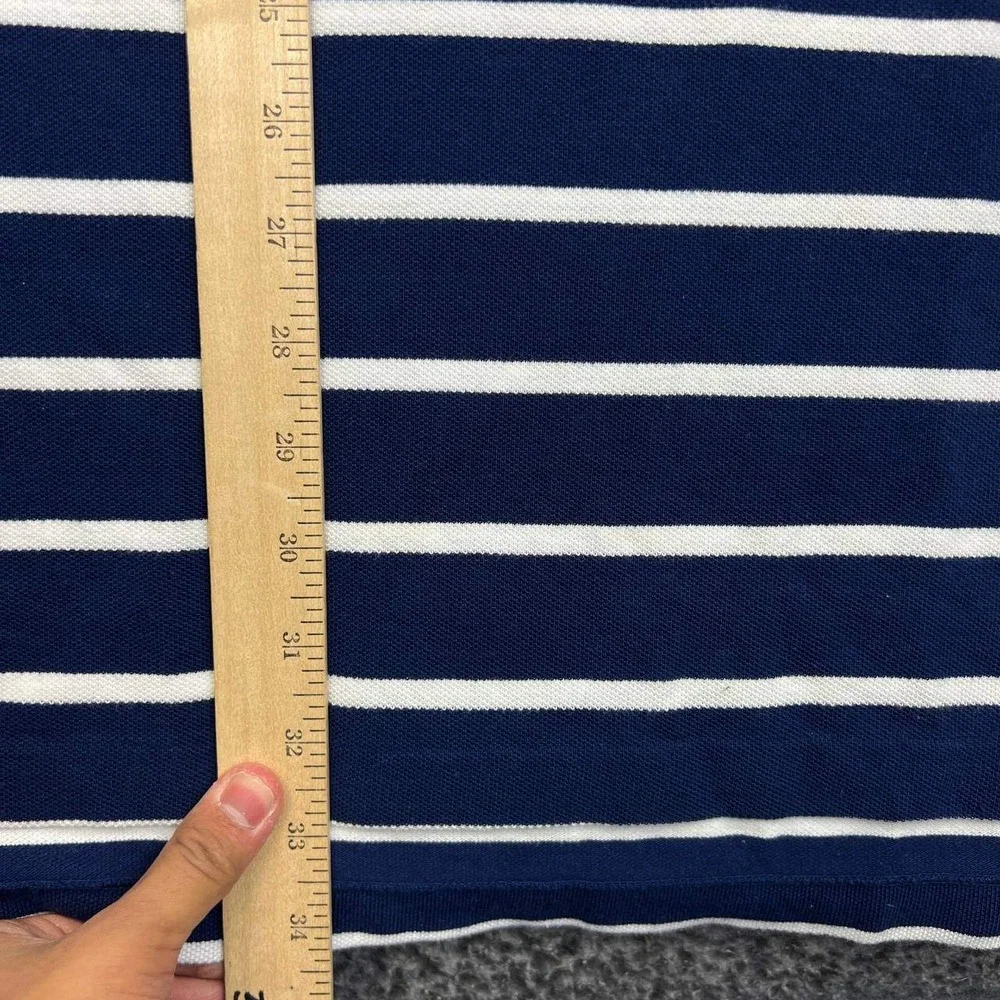 Polo Ralph Lauren Polo Shirt Men XXL Navy Blue White Striped Short Sleeve 2XL